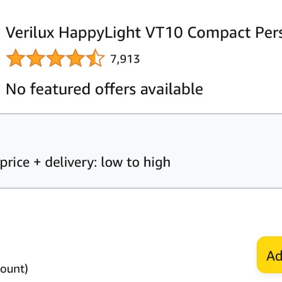HappyLight VT10 Compact Personal, Portable Bright White Light 10,000 Lux Therapy - Picture 6 of 7
